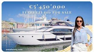 Walkthrough Tour: Ferretti 860 for Sale - Price drop €5,450,000 now!