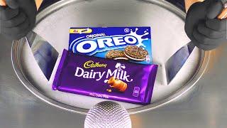 ASMR - Cadbury & OREO Ice Cream Rolls | making Dairy Chocolate and Cookies to rolled fried Ice Cream