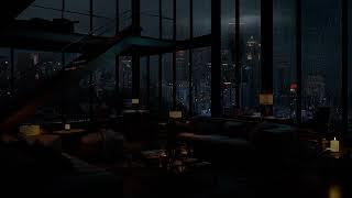 Watching The City In The Rain Relax With The Sound Of Rain Falling On The Window Of The Luxury Room