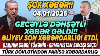 TƏCİLİ! Əsas xəbərlər 04.01.2025 (Xəbər Bələdcisi) xeberler, son xeberler bugun 2025