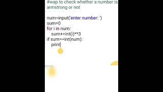 #armstrong numbers of three digits #python #basics