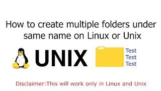 Create multiple folders in same name Linux or Unix tutorial