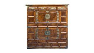 Oriental Brown Brass Hardware Drawers Accent Storage Cabinet ws4301