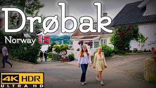 Walk with Me in Drøbak in Norway | City Center | 4K HDR | July 2024