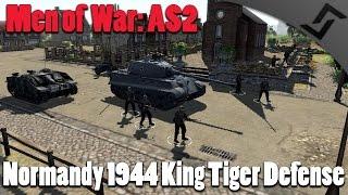 Men of War: Assault Squad 2 - Normandy 1944 King Tiger Defense - German Soldiers Mod Gameplay