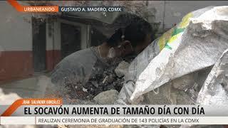 En la Alcaldía Gustavo A. Madero un socavón se ha convertido en la pesadilla de la calle. 