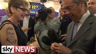 Nigel Farage Meets Woman With Tattoo Of His Face