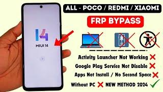 All Redmi/Poco/Xiaomi Miui 14 FRP Bypass 2024 - Remove Google Account  Without PC | No Second Space