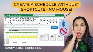 Create an #Excel Calendar with Just Shortcuts - No Mouse