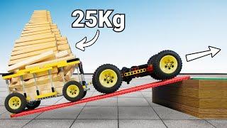 LEGO Car Towing Challenge: Can It Handle a 25kg Wooden Load? | Brick Sound