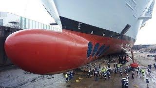 Symphony Of The Seas in dry dock - The largest cruise ship in the world