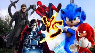 SONIC & KNUCLES Vs Spider-Man, Thor & Doc Ock - Epic Supercut Battle!