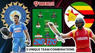 Ind vs Zim Match 2 dream11 prediction | match 2 #indvszim