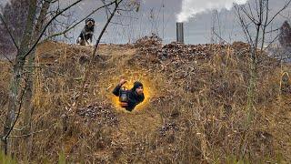 Building the most secret survival dugout|Heated bed and warm stove