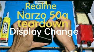 Realme Narzo 50a disassembly teardown /display change