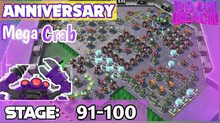 Anniversary Mega crab | Stage 91-100 Solo New Troops & Strategy | Boom Beach #boombeach #warships
