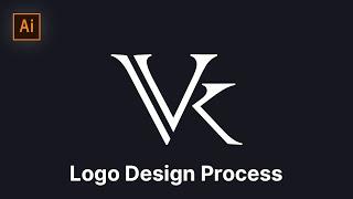 How to Design Creative VK Lettermark Logo in Illustrator | #logodesignprocess | SoftAsia Design