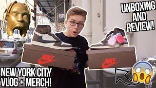 CRAZY TRAVIS SCOTT AIR JORDAN 1 NYC VLOG REVIEW AND UNBOXING! | SO MANY PAIRS! | TRAVIS MERCH!