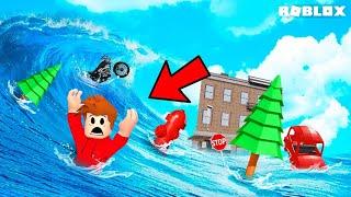 SURVIVING THE MEGA TSUNAMI in ROBLOX | TSUNAMI ATTACK | LOVELY BOSS