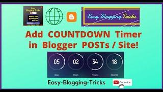 How to Create COUNTDOWN TIMER in BlogSpot? A Help Video to Add Countdown Timer for Special Posts !