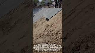 Cement blanket fish pond slope protection