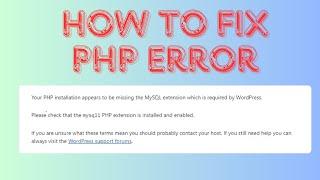 Your PHP installation appears to be missing the MySQL extension which is required by WordPress