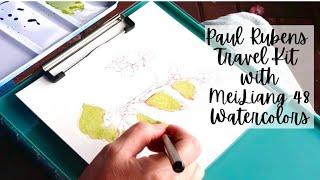 Paul Rubens Travel Kit with Meiliang Watercolors!  Unboxing + Painting Review