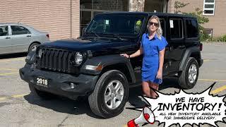 2018 JEEP WRANGLER UNLIMITED SPORT 4X4