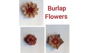 DIY 3 Beautiful Jute Flowers Easy️/ How to make Burlap Flowers / Jute Crafts