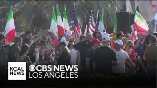Israel-Iran Conflict demonstrators rally outside West LA federal building