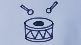 How to draw a Drum  || Drum drawing easy step by step || Drum drawing tutorial.