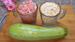 Zucchini + oatmeal + minced meat! This is such a yummy! Best Flour Free Recipe