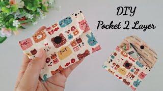 DIY Pocket 2 Layer. How to sew easy pocket. sewing tutorial. sewing project. basic bag. easy bag.