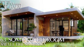 Low-Cost Modern Farm House | Small House Design 2-Bedroom | 63 Sqm Only