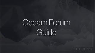 OccamFi Forum Guide