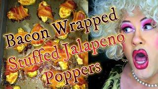 BACON WRAPPED STUFFED JALAPENO POPPERS - Easy and Fun Recipe  #cooking #cookingvideo