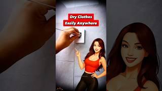 Retractable Clothesline For Small Spaces | Portable Drying Hack #shorts