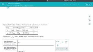 ALEKS: Writing the rate law implied by a simple mechanism