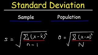 Standard Deviation Formula, Statistics, Variance, Sample and Population Mean