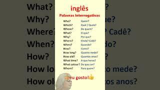 Aprender palavras interrogativas inglês para iniciantes!