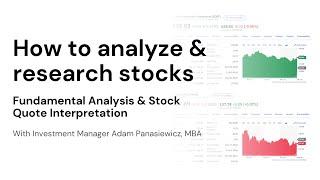 INTRO TO STOCKS: How to Read a Stock Quote & Stock Market Research (Fundamental Analysis)