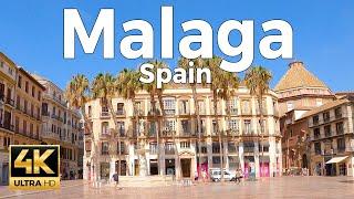 Malaga, Spain Walking Tour (4k Ultra HD 60fps) – With Captions