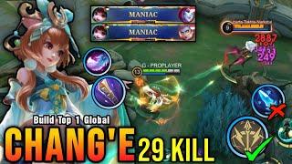 29 Kills + 2x MANIAC!! Chang'e Insane Attack Speed Build - Build Top 1 Global Chang'e ~ MLBB