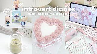 INTROVERT DIARIES  living like a pinterest girl, coquette cake, genshin popmart, studying, matcha