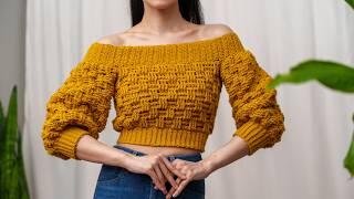 How to Crochet: Off the Shoulder Jumper | Pattern & Tutorial DIY