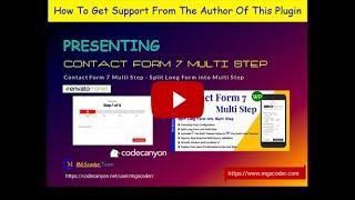 Contact Form 7 Multi Step By MGScoder | How To Get Support From The Author Of This Add-ons Plugin