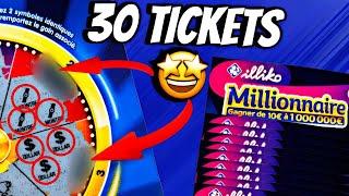 Grattage de 30 Tickets Millionnaire  Une session INCROYABLE 