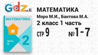 Стр. 9 № 1-7 - Математика 2 класс 1 часть Моро