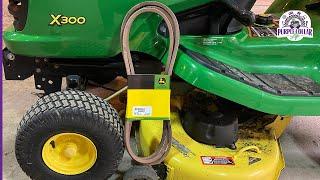 How to easily change deck belt on John Deere X300 M154621