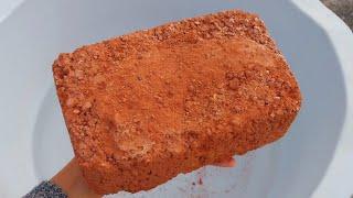 New video Red gritty dirt huge shapes Crumbling in Water oddly satisfying